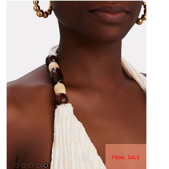 NWT Savannah Morrow Revolve Woodie Backless Beaded Halter Mini Dress - Picture 5 of 9